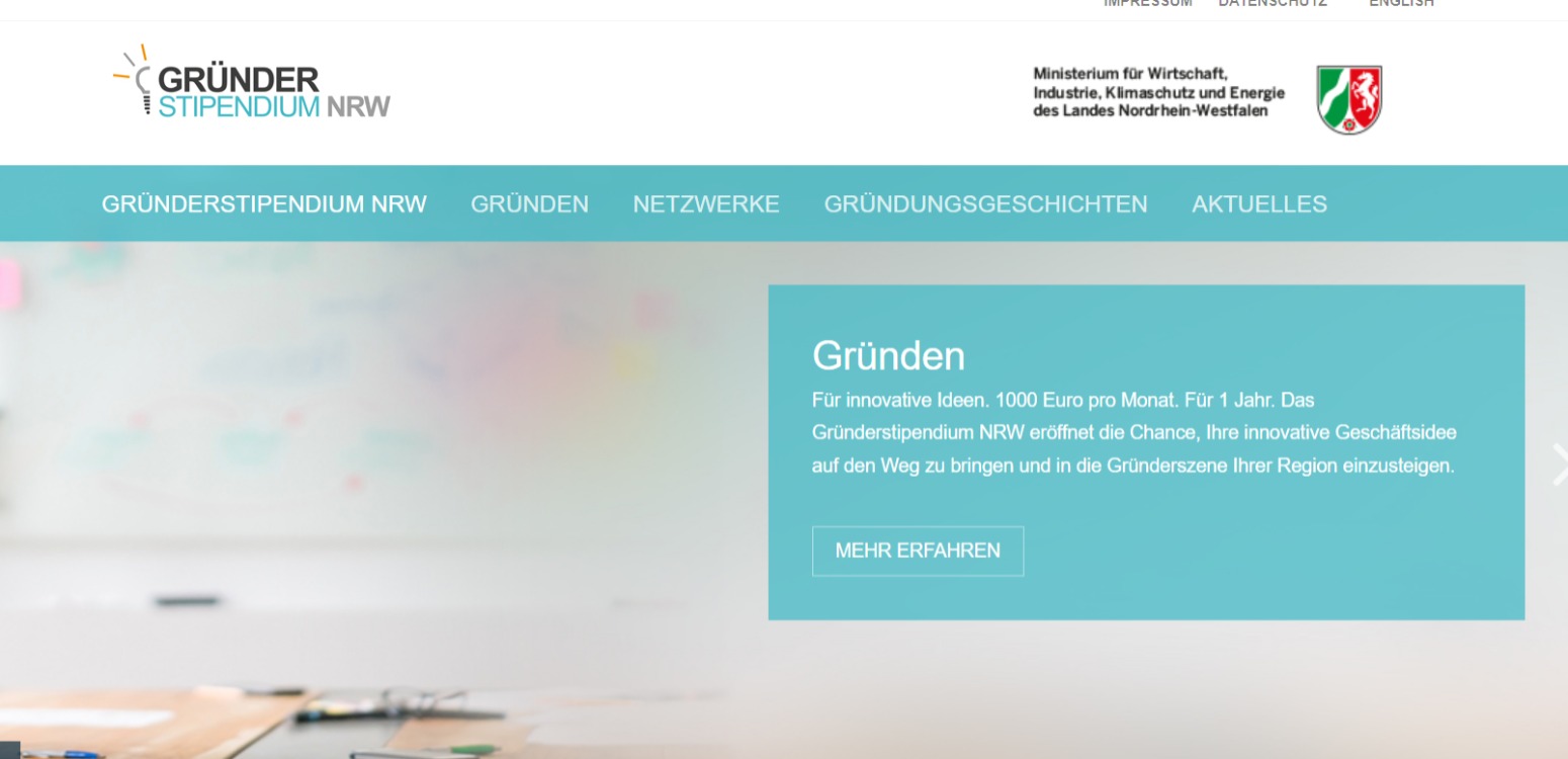 Günderstipendium NRW Website